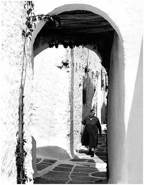 Greek Woman and Arch, Ios