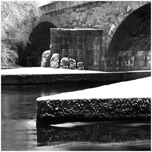 Stone Bridge in Snow